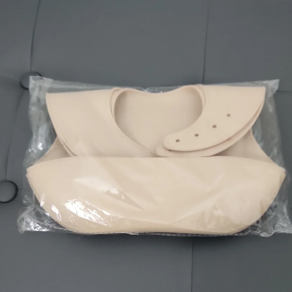 Cream Silicone Baby Bib